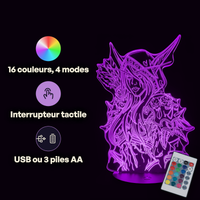 Caractéristiques lampe 3D LED World of Warcraft Sylvanas Coursevent télécommande 16 couleurs USB ou piles