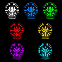 Lampe 3D Zelda Tablette Sheikah 7 couleurs LED rouge vert bleu violet jaune cyan blanc