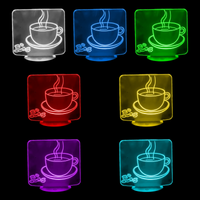 Lampe 3D d'Ambiance Tasse à Café 7 couleurs LED rouge vert bleu violet jaune cyan blanc