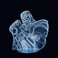 Lampe 3D LED Marvel Thanos effet holographique fond noir