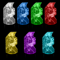 Lampe 3D My Hero Academia Todoroki Shoto 7 couleurs LED rouge vert bleu violet jaune cyan blanc