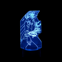Lampe 3D LED My Hero Academia Todoroki Shoto effet holographique fond noir