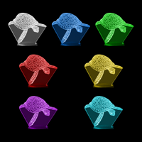 Lampe 3D Animal Tortue de Mer 7 couleurs LED rouge vert bleu violet jaune cyan blanc