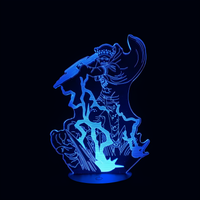 Lampe 3D LED One Piece Trafalgar D. Water Law effet holographique fond noir