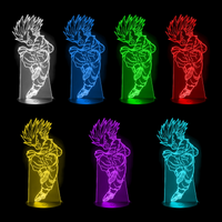 Lampe 3D Dragon Ball Z Trunks Petit 7 couleurs LED rouge vert bleu violet jaune cyan blanc