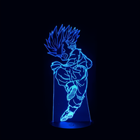Lampe 3D LED Dragon Ball Z Trunks Petit effet holographique fond noir