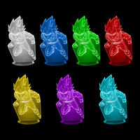 Lampe 3D Dragon Ball Z Vegeta 7 couleurs LED rouge vert bleu violet jaune cyan blanc