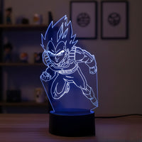 Dragon Ball Z Vegeta Lamp used as a night light, bedroom decor and ambient lighting