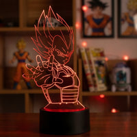 Dragon Ball Z Vegeta SSJ Lamp used as a night light, bedroom decor and ambient lighting