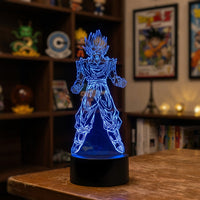 Dragon Ball Z Vegetto Blue Lamp used as a night light, bedroom decor and ambient lighting