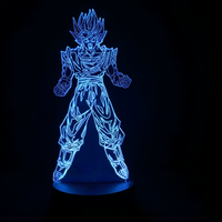 Lampe 3D LED Dragon Ball Z Vegetto Blue effet holographique fond noir