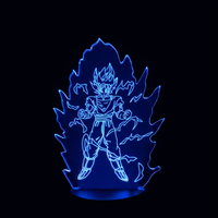 Dragon Ball Z Vegetto SSJ 2 Lamp, holographic effect on a black background