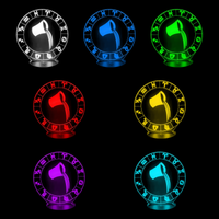 Lampe 3D Signe Astrologique Verseau 7 couleurs LED rouge vert bleu violet jaune cyan blanc