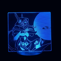 Lampe 3D LED League of Legends Xayah effet holographique fond noir