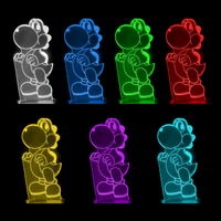 Lampe 3D Nintendo Yoshi 7 couleurs LED rouge vert bleu violet jaune cyan blanc