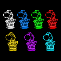 Lampe 3D Nintendo Yoshi Switch 7 couleurs LED rouge vert bleu violet jaune cyan blanc