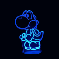Lampe 3D LED Nintendo Yoshi Switch effet holographique fond noir