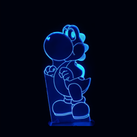 Lampe 3D LED Nintendo Yoshi effet holographique fond noir