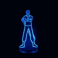 Lampe 3D LED One Piece Zoro Roronoa effet holographique fond noir
