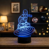 Lampe veilleuse Marvel Captain America Comics décoration chambre ambiance LED