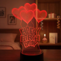 Lampe veilleuse Coeur Joyeux Anniversaire décoration chambre ambiance LED