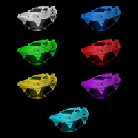 Lampe 3D Voiture DeLorean | Retour vers le futur 7 couleurs LED rouge vert bleu violet jaune cyan blanc