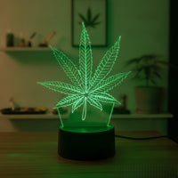 Lampe veilleuse d'Ambiance Feuille de Chanvre décoration chambre ambiance LED