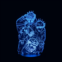 Jujutsu Kaisen Lamp Gojo and Friends, holographic effect on a black background