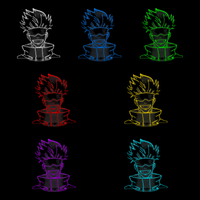 Lampe 3D Jujutsu Kaisen Gojo Heureux 7 couleurs LED rouge vert bleu violet jaune cyan blanc