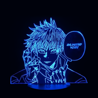 Lampe 3D LED Jujutsu Kaisen Gojo Satoru Unlimited Void effet holographique fond noir