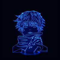 Lampe 3D LED Jujutsu Kaisen Gojo Visage effet holographique fond noir