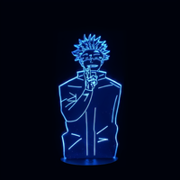 Lampe 3D LED Jujutsu Kaisen Gojo effet holographique fond noir