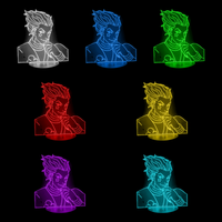 Lampe 3D Hunter x Hunter Hisoka 7 couleurs LED rouge vert bleu violet jaune cyan blanc