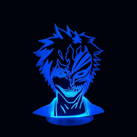 Lampe 3D LED Bleach Ichigo Kurosaki Hollow effet holographique fond noir