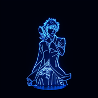 Lampe 3D LED Bleach Ichigo Masque effet holographique fond noir