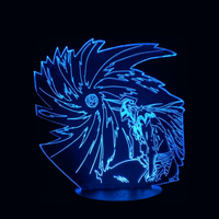 Lampe 3D LED Bleach Ichigo Vasto Lorde effet holographique fond noir