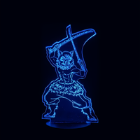 Lampe 3D LED Demon Slayer Inosuke Hashibira effet holographique fond noir