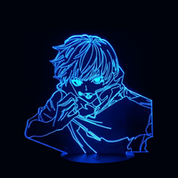 Lampe 3D LED Jujutsu Kaisen Inumaki Toge effet holographique fond noir
