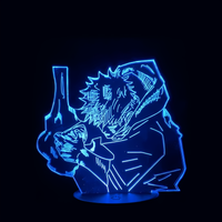 Jujutsu Kaisen Itadori Lamp, holographic effect on a black background