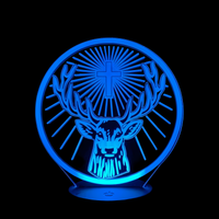 Lampe 3D LED d'Ambiance Jagermeister effet holographique fond noir