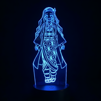 Lampe 3D LED Demon Slayer Kamado Nezuko effet holographique fond noir