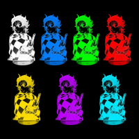 Lampe 3D Demon Slayer Katana de Tanjiro 7 couleurs LED rouge vert bleu violet jaune cyan blanc