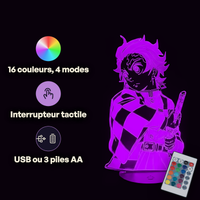 Demon Slayer Tanjiro's Katana Lamp, specifications: remote control, 16 colours, USB or battery powered