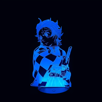 Lampe 3D LED Demon Slayer Katana de Tanjiro effet holographique fond noir