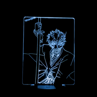 Lampe 3D LED Bleach Katana Ichigo effet holographique fond noir
