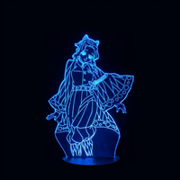 Lampe 3D LED Demon Slayer Kocho Shinobu effet holographique fond noir