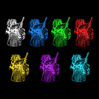 Lampe 3D Demon Slayer Kokushibo 7 couleurs LED rouge vert bleu violet jaune cyan blanc