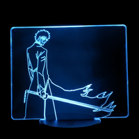 Lampe 3D LED Bleach Kurosaki Ichigo effet holographique fond noir
