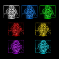 Lampe 3D Demon Slayer Kyojuro Rengoku 7 couleurs LED rouge vert bleu violet jaune cyan blanc