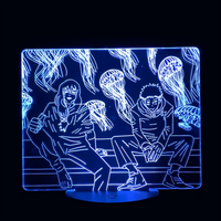 Jujutsu Kaisen Mahito x Itadori Lamp, holographic effect on a black background